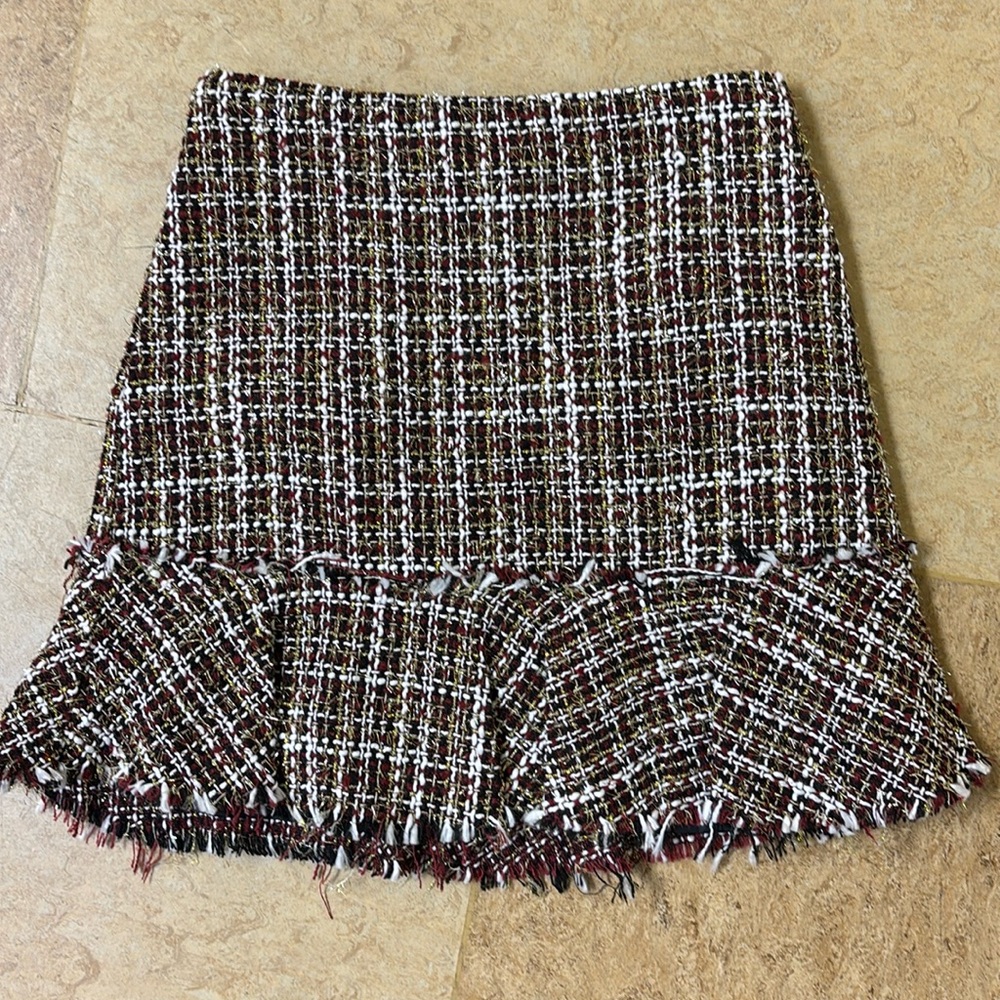 Alya Brown and White Tweed Skirt